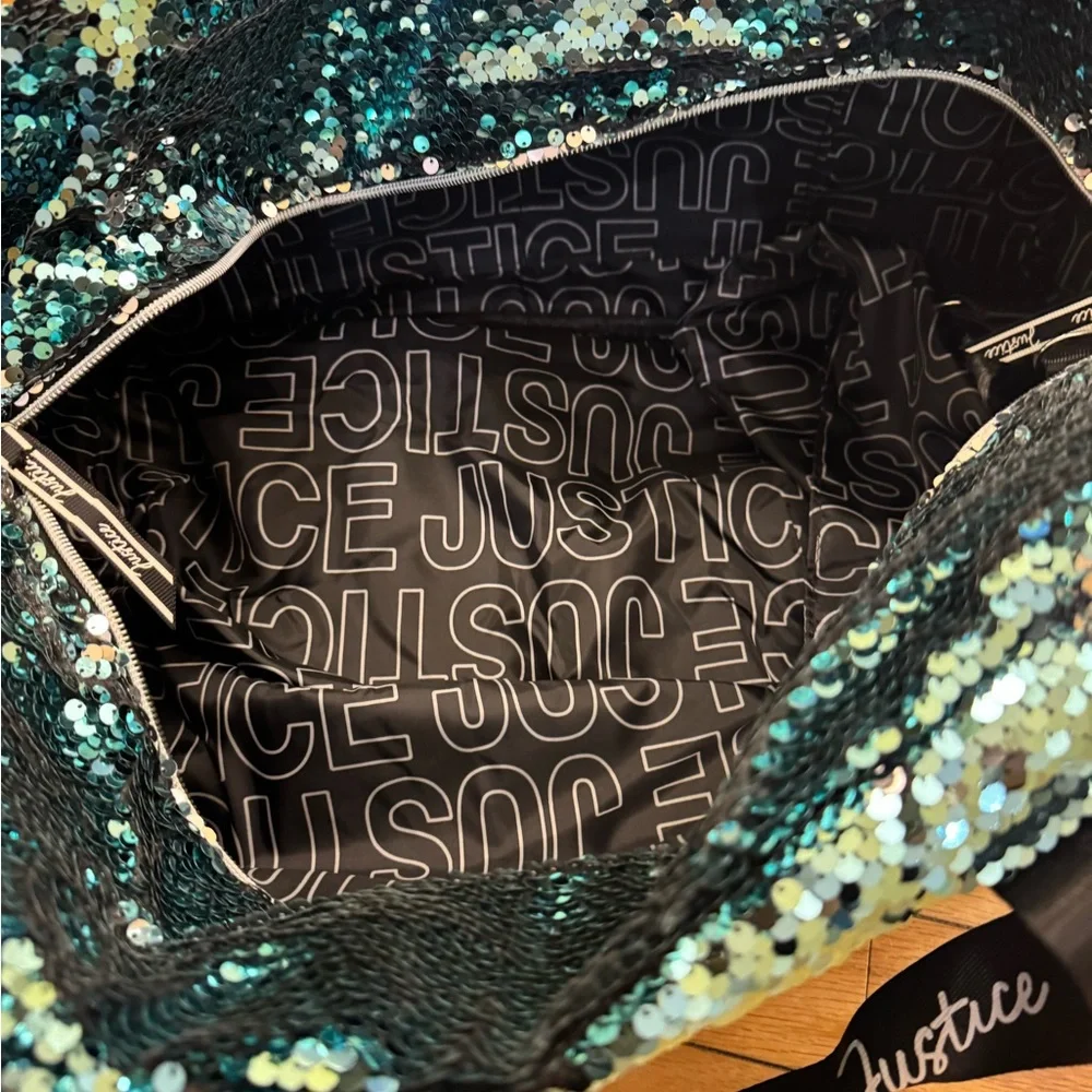 Justice Blue and Black Sequin Dance Bag NWT